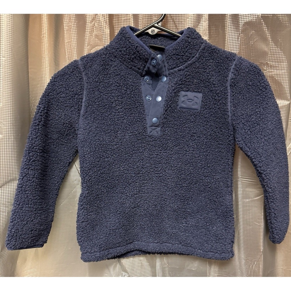 Under Armour Kids Sherpa Quarter-Snap Pullover Sz 5 Navy EUC